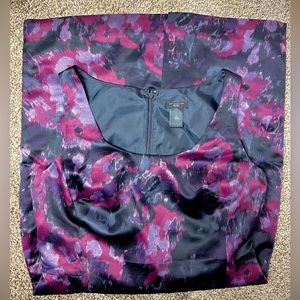 Ann Taylor Midi Dress Petite Sleeveless Scoop Neck Pink/Grey/Purple